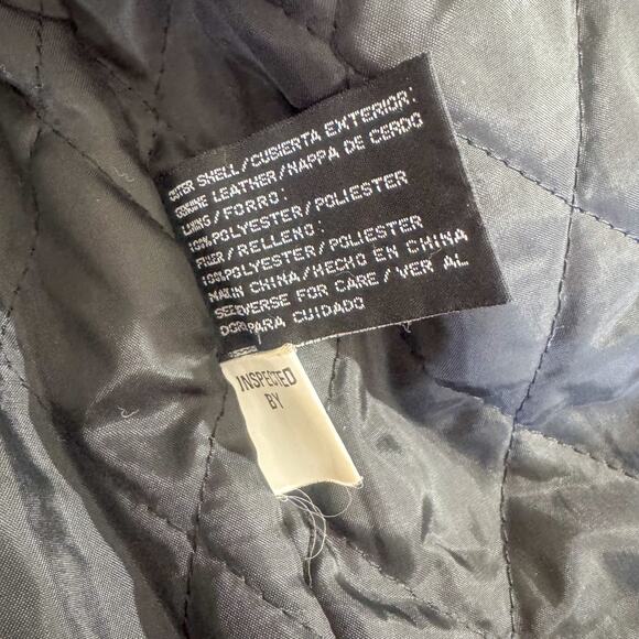 🖤 Vintage Worthington Black Leather Duffle Coat with Yellow Toggles 🖤 - Picture 3 of 6